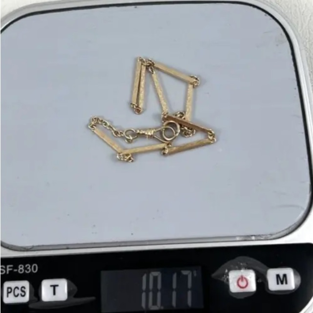 Beautiful Solid 14K Antique Gold Victorian Style PocketWatch Chain. Unique! - Picture 12 of 13